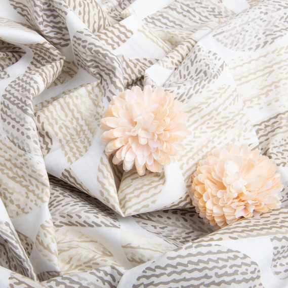 Ткань бязь ранфорс для постельного белья, хлопок, 130 гр/м2, 240 см 10.29915/32 Половинки беж, фото 4