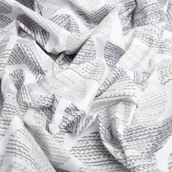 Ткань бязь ранфорс для постельного белья, хлопок, 130 гр/м2, 240 см 10.29915/28 Половинки сірі, фото 3