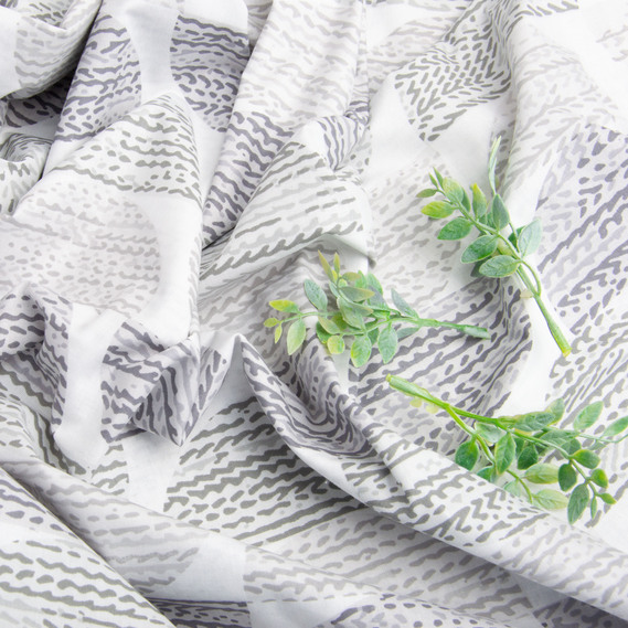 Ткань бязь ранфорс для постельного белья, хлопок, 130 гр/м2, 240 см 10.29915/28 Половинки сірі, фото 4