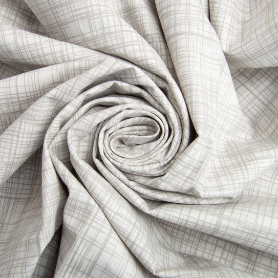 Ткань бязь ранфорс для постельного белья, хлопок, 130 гр/м2, 240 см 1,29376/52 Метелиця сіро/беж, фото 1