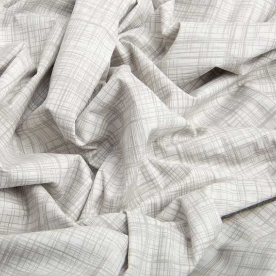 Ткань бязь ранфорс для постельного белья, хлопок, 130 гр/м2, 240 см 1,29376/52 Метелиця сіро/беж, фото 3