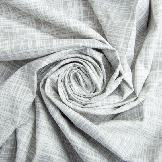 Ткань бязь ранфорс для постельного белья, хлопок, 130 гр/м2, 240 см 1,29775/94 Метелиця сіра, фото 1