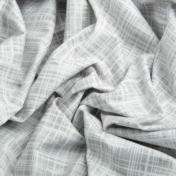 Ткань бязь ранфорс для постельного белья, хлопок, 130 гр/м2, 240 см 1,29775/94 Метелиця сіра, фото 3