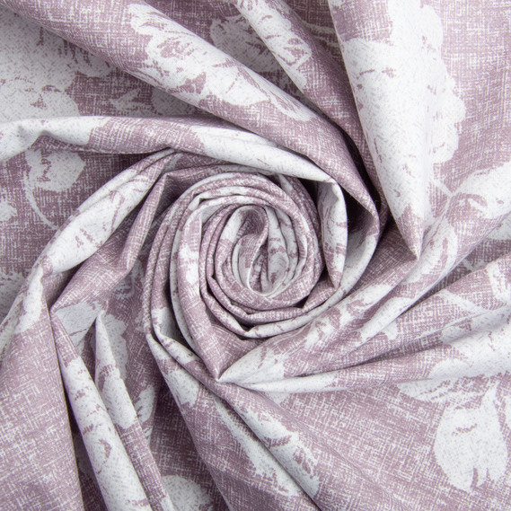 Ткань бязь ранфорс для постельного белья, хлопок, 130 гр/м2, 240 см 3,28997/16 Троянди на ліловому, фото 1