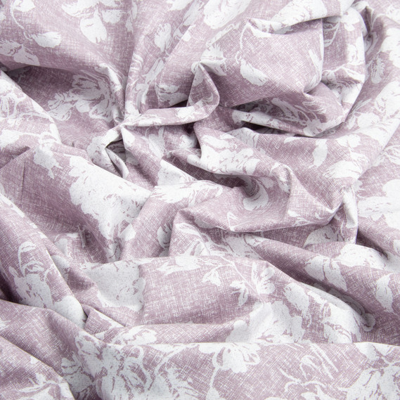 Ткань бязь ранфорс для постельного белья, хлопок, 130 гр/м2, 240 см 3,28997/16 Троянди на ліловому, фото 3
