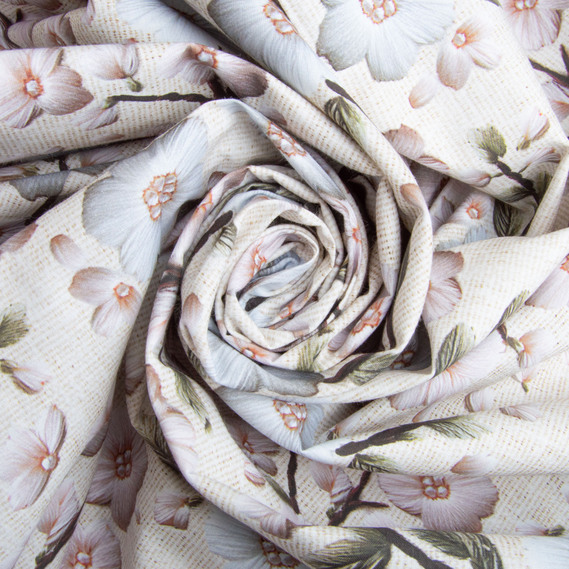 Ткань бязь ранфорс 5D для постельного белья, хлопок 125 гр/м2 240 см натуральная, постельная ткань, ткань для простыней, пододеяльников, наволочек 205 Сакура, фото 1