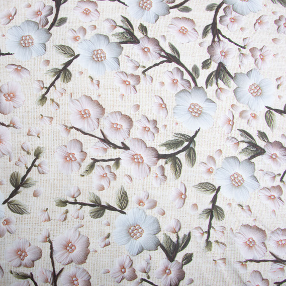 Ткань бязь ранфорс 5D для постельного белья, хлопок 125 гр/м2 240 см натуральная, постельная ткань, ткань для простыней, пододеяльников, наволочек 205 Сакура, фото 2