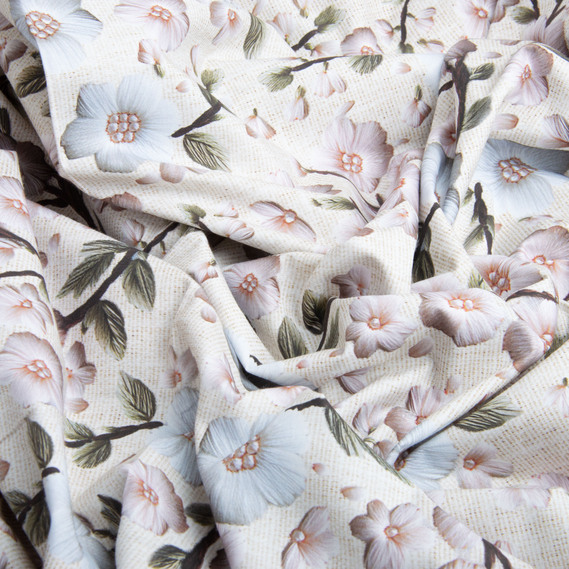 Ткань бязь ранфорс 5D для постельного белья, хлопок 125 гр/м2 240 см натуральная, постельная ткань, ткань для простыней, пододеяльников, наволочек 205 Сакура, фото 3