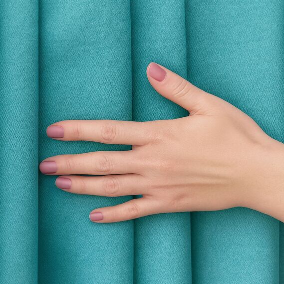 Тканина портьєрна однотонна Californiaі, 300 см, 258 гр/м2, шторна тканина, тканина для штор, штори, портьєри, гардіни, тканина для гардин V-21 бірюза, фото 3