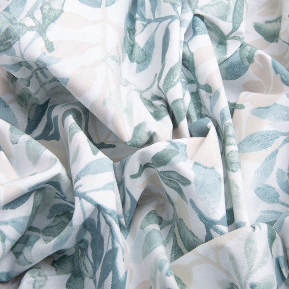 Ткань бязь ранфорс для постельного белья, хлопок, 130 гр/м2, 240 см 11.27809/29 Гілочка petrol, фото 3