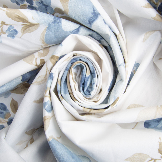 Ткань бязь ранфорс для постельного белья, хлопок, 130 гр/м2, 240 см 7.29035/29 Букет троянд денім, фото 1