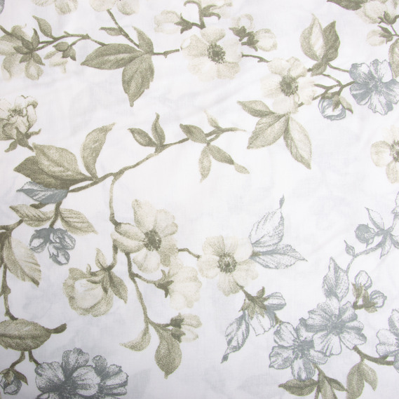 Ткань бязь ранфорс для постельного белья, хлопок, 130 гр/м2, 240 см 6.19975/52 Квітуча яблуня олива, фото 2