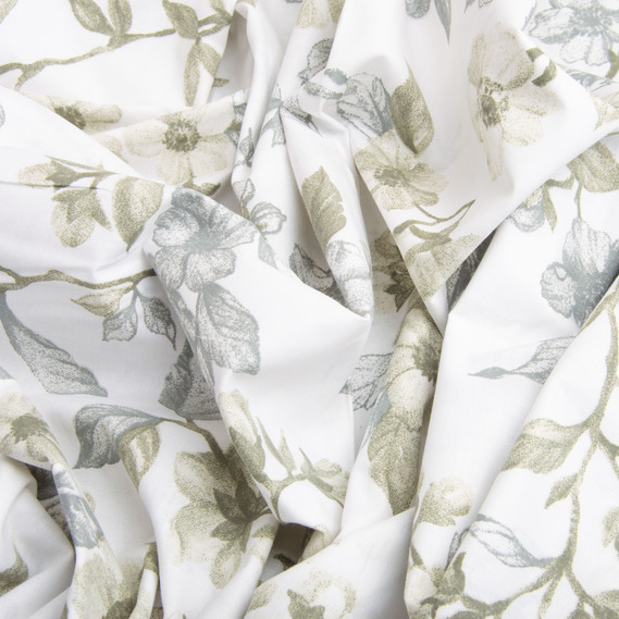 Ткань бязь ранфорс для постельного белья, хлопок, 130 гр/м2, 240 см 6.19975/52 Квітуча яблуня олива, фото 3