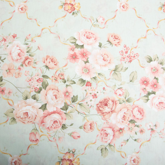 Ткань бязь ранфорс для постельного белья, хлопок, 130 гр/м2, 240 см 12.23615/58 Монсарда м`ята, фото 2