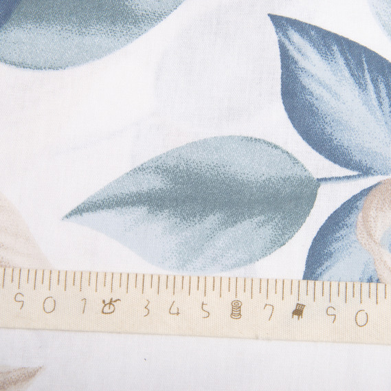 Ткань бязь ранфорс для постельного белья, хлопок, 130 гр/м2, 240 см 10.29034/25 Листя денім, фото 5