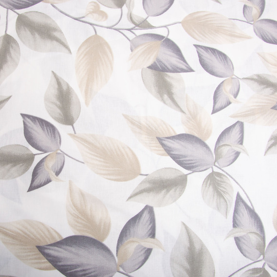 Ткань бязь ранфорс для постельного белья, хлопок, 130 гр/м2, 240 см 10.29034/16 Листя сіра, фото 2