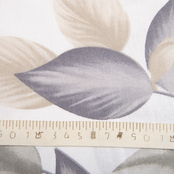 Ткань бязь ранфорс для постельного белья, хлопок, 130 гр/м2, 240 см 10.29034/16 Листя сіра, фото 5