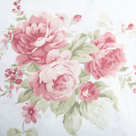 Ткань бязь ранфорс для постельного белья, хлопок, 130 гр/м2, 240 см 7.29035/10 Букет троянд пудра, фото 2