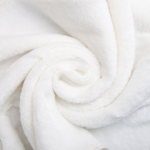 Тканина махровое полотно Велсофт 170 см 260 гр/м2 мягкая ткань для пледов, покривал, халатов, пижам біле, фото 1