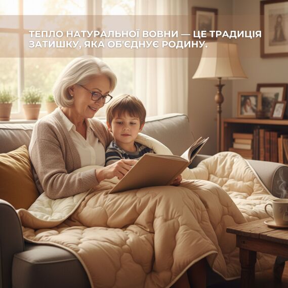 Ковдра вовняна Woolly 200х220 см IDEIA 400 г/м2 зимова, тепла, натуральна, овеча вовна, фото 6