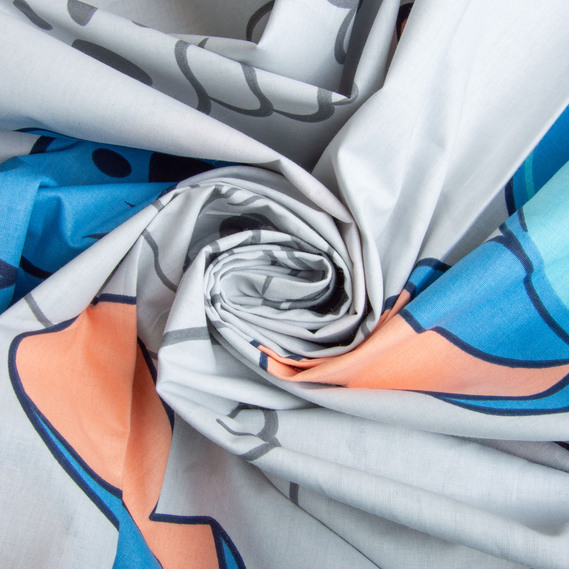 Ткань бязь ранфорс для постельного белья, хлопок, 130 гр/м2, 240 см 25102069/2 Стіч блакитний, фото 1