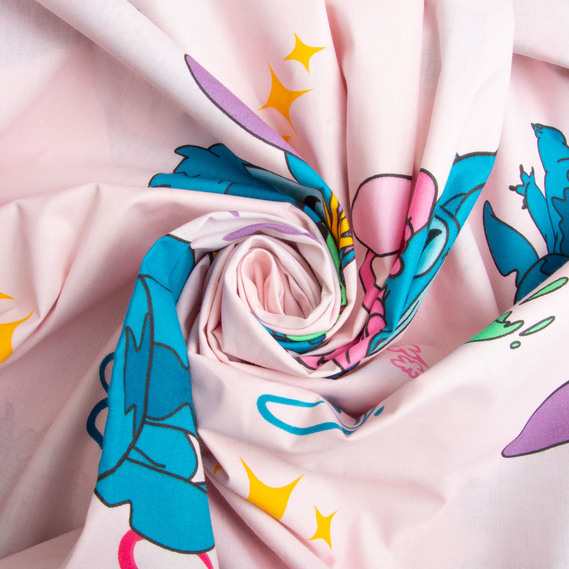 Ткань бязь ранфорс для постельного белья, хлопок, 130 гр/м2, 240 см 25102069/1 Стіч рожевий, фото 1