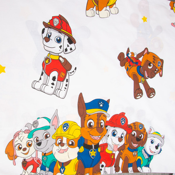 Ткань бязь ранфорс для постельного белья, хлопок, 130 гр/м2, 240 см 25090918/1 Щенячий патруль білий, фото 2