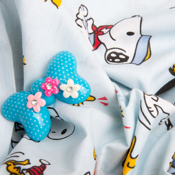 Ткань бязь ранфорс для постельного белья, хлопок, 130 гр/м2, 240 см 25011682/1 Snoopy блакитний, фото 4