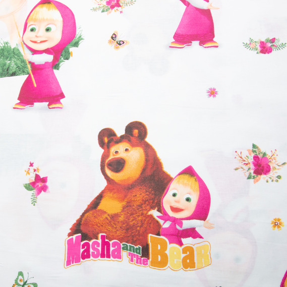 Тканина бязь ранфорс для постільної білизни, бавовна, 130 гр/м2, 240 см 25080826/1 Маша і ведмідь, фото 2