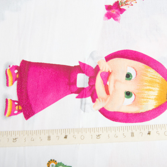 Тканина бязь ранфорс для постільної білизни, бавовна, 130 гр/м2, 240 см 25080826/1 Маша і ведмідь, фото 5