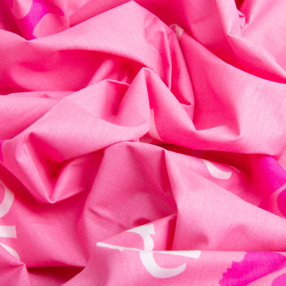Ткань бязь ранфорс для постельного белья, хлопок, 130 гр/м2, 240 см 25080075/8 Барбі рожева, фото 3