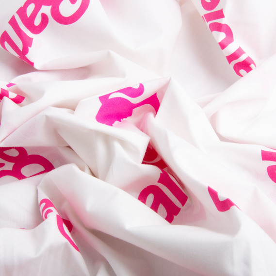 Ткань бязь ранфорс для постельного белья, хлопок, 130 гр/м2, 240 см 25080075/9 Барбі біла, фото 3