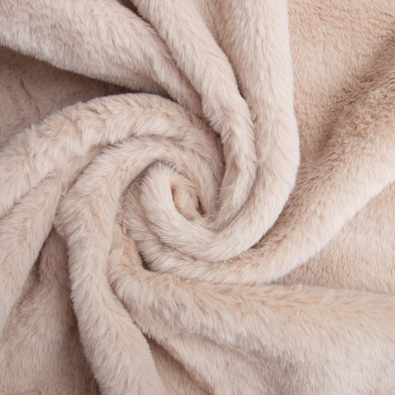 Тканина штучне хутро Кролик Крош 150 см 380 гр/м2, для одягу,  шуб, жилетів та інтер`єрного декору св.беж, фото 1