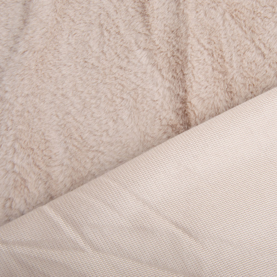 Тканина штучне хутро Кролик Крош 150 см 380 гр/м2, для одягу,  шуб, жилетів та інтер`єрного декору св.беж, фото 2