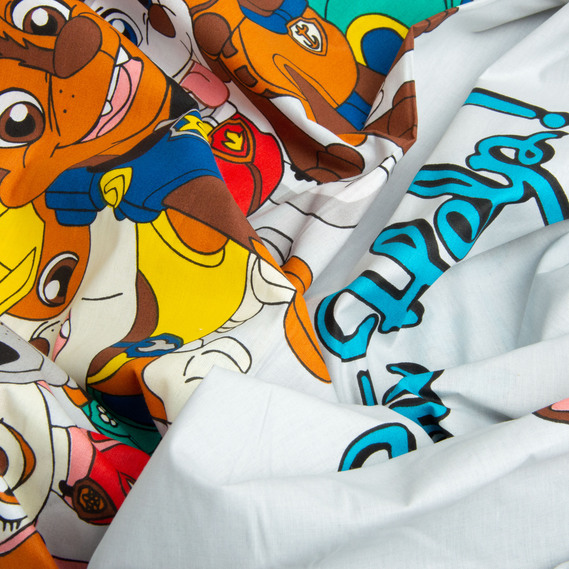 Ranfors coarse calico fabric 25090918/2 Щенячий патруль сірий, фото 4