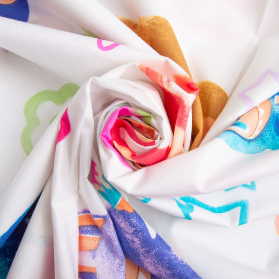 Ranfors coarse calico fabric 25071765/4 Лабубу біла, фото 1