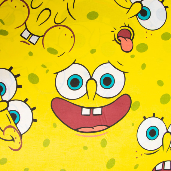 Тканина бязь ранфорс для постільної білизни, бавовна, 130 гр/м2, 240 см 25100863/4 Губка Боб, фото 2