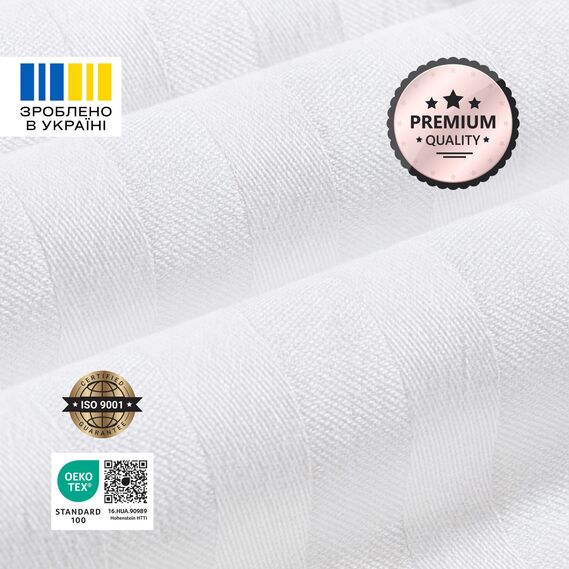 Комплект постельного белья IDEIA евро 200х220 сатин хлопок премиум страйп білий, фото 6