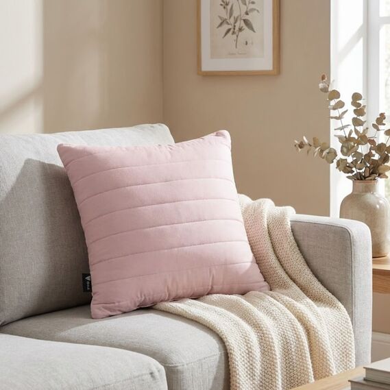 Подушка декоративна IDEIA 50х50 см гіпоалергенна стьобана пудра, фото 1