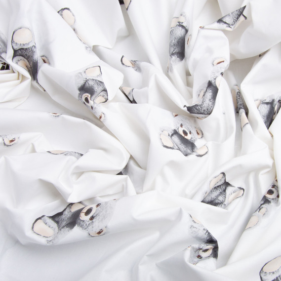 Ranfors coarse calico fabric 8110 v-2 Ведмежата сіра, фото 3