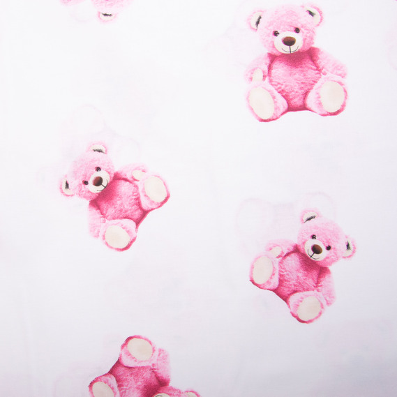 Ranfors coarse calico fabric 8110 v-4 Ведмежата рожева, фото 2