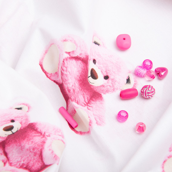 Ranfors coarse calico fabric 8110 v-4 Ведмежата рожева, фото 4