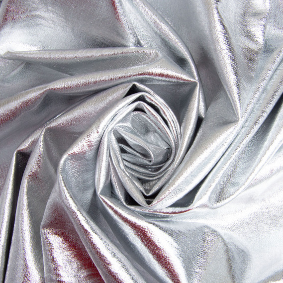 Тканина парча Роксолана стрейч 145 см декоративна тканина для костюмів та декору срібло , фото 1