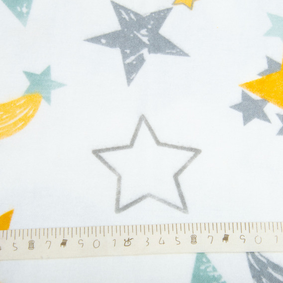 Cotton flannel fabric, 240 cm wide 170 g/m2 soft fabric suitable for bedding and baby swaddles 9.23329/5 Комета сіра, фото 5