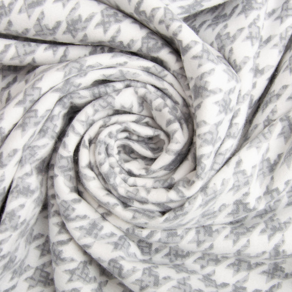 Cotton flannel fabric, 240 cm wide 170 g/m2 soft fabric suitable for bedding and baby swaddles 4.28656/8 Лапка сіра, фото 1