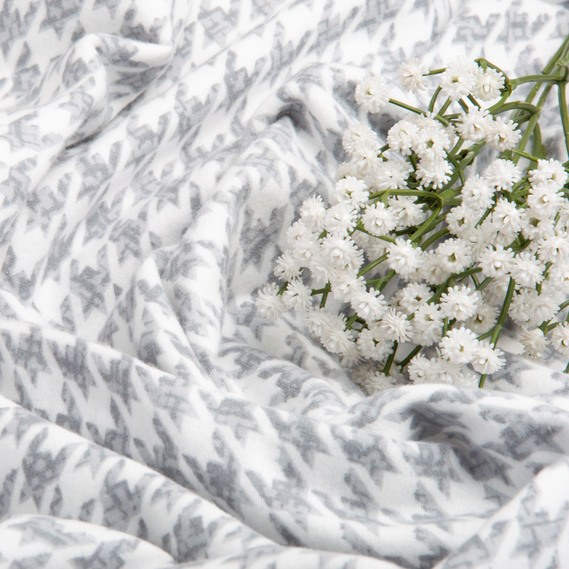 Cotton flannel fabric, 240 cm wide 170 g/m2 soft fabric suitable for bedding and baby swaddles 4.28656/8 Лапка сіра, фото 5