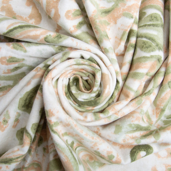 Cotton flannel fabric, 240 cm wide 170 g/m2 soft fabric suitable for bedding and baby swaddles 7.25883/14 Візерунок зелена, фото 1