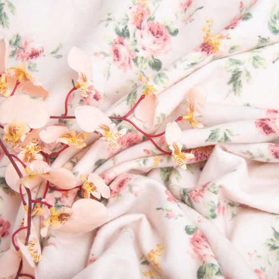 Cotton flannel fabric, 240 cm wide 170 g/m2 soft fabric suitable for bedding and baby swaddles 10.20795/34 Прованс пудра, фото 4