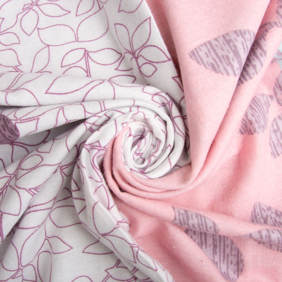 Тканина фланель бавовна 240 см 170 гр/м2, м`яка тканина для постільної білизни, пелюшок 9.23309/7 Гілочка лілова, фото 1