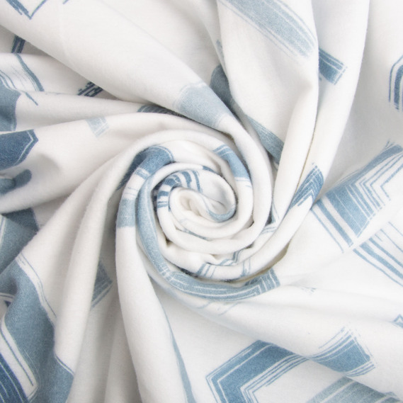 Cotton flannel fabric, 240 cm wide 170 g/m2 soft fabric suitable for bedding and baby swaddles 5.28951/45 Графіка сіра, фото 1